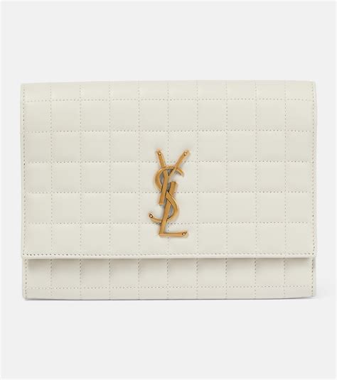 ysl card holder mytheresa|YSL quilted leather card holder in white .